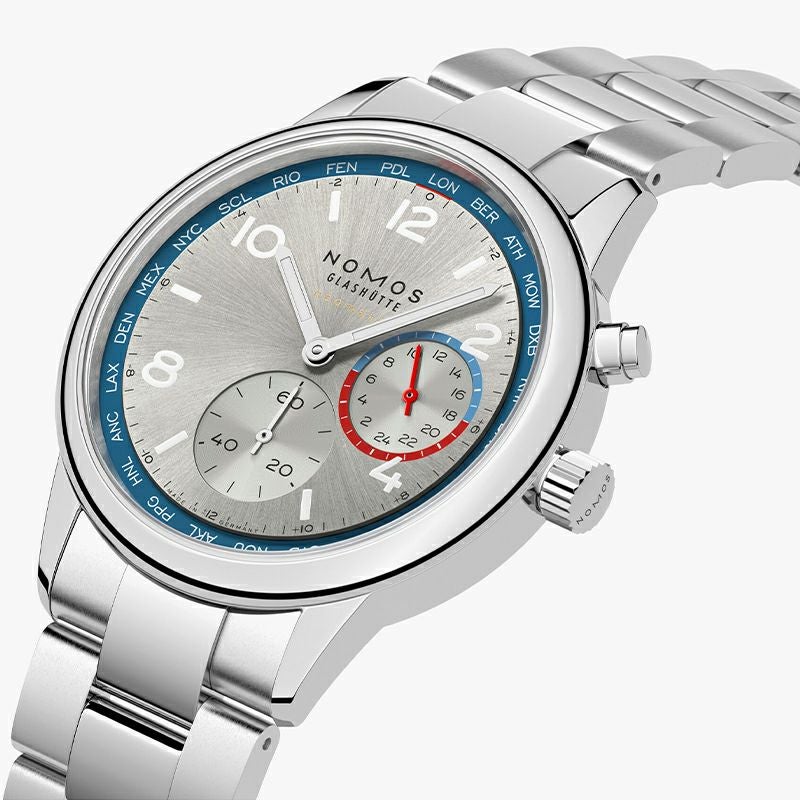 NOMOS GLASHUETTE Club Sport neomatik Worldtimer Silver ノモス グラスヒュッテ クラブ・スポーツ ネオマティック ワールドタイマー シルバー NM791