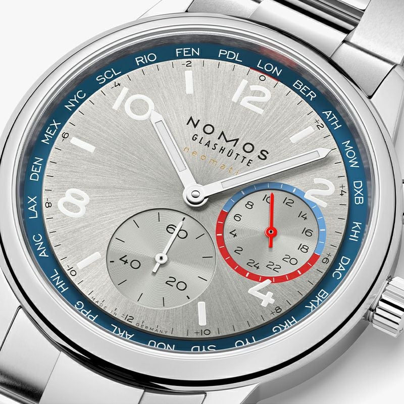 NOMOS GLASHUETTE Club Sport neomatik Worldtimer Silver ノモス グラスヒュッテ クラブ・スポーツ ネオマティック ワールドタイマー シルバー NM791
