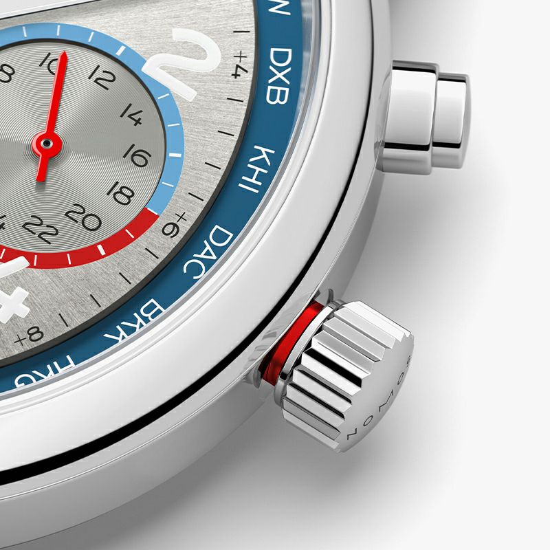 NOMOS GLASHUETTE Club Sport neomatik Worldtimer Silver ノモス