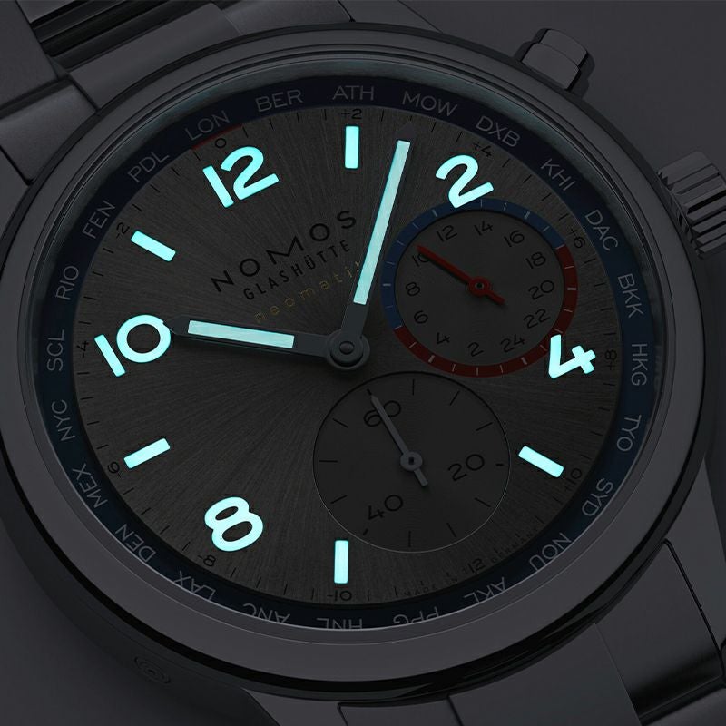 NOMOS GLASHUETTE Club Sport neomatik Worldtimer Silver ノモス グラスヒュッテ クラブ・スポーツ ネオマティック ワールドタイマー シルバー NM791