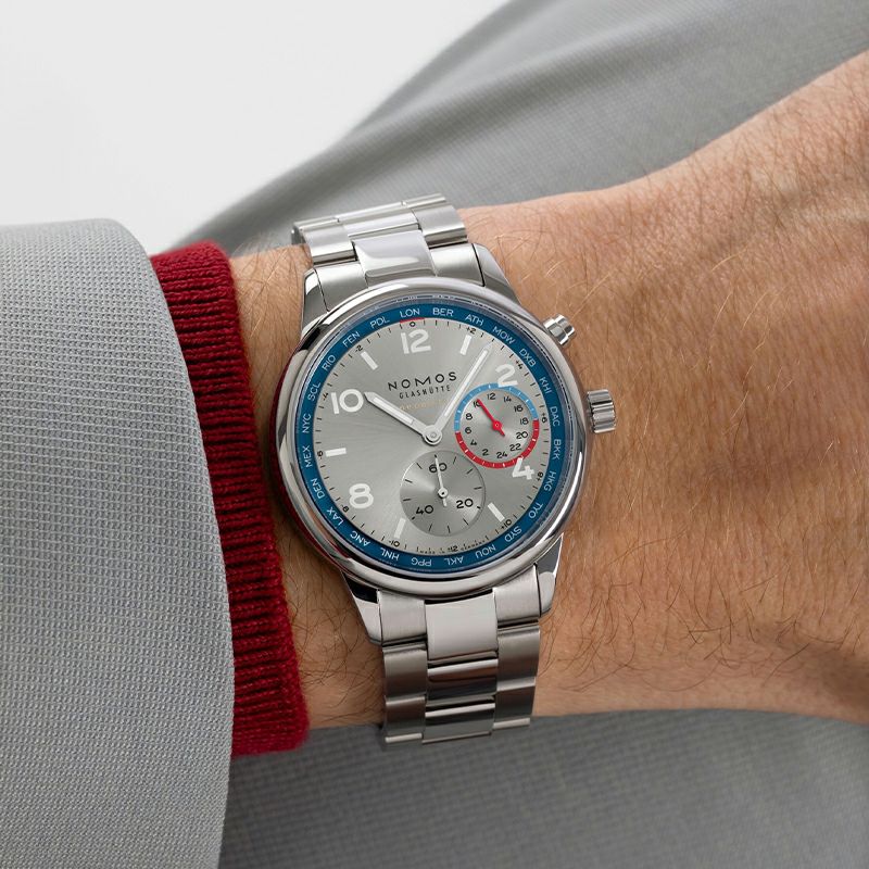 Ability シルバー ステンレス 時計 NOMOS GLASHUETTE Club Sport neomatik Worldtimer Silver ノモス