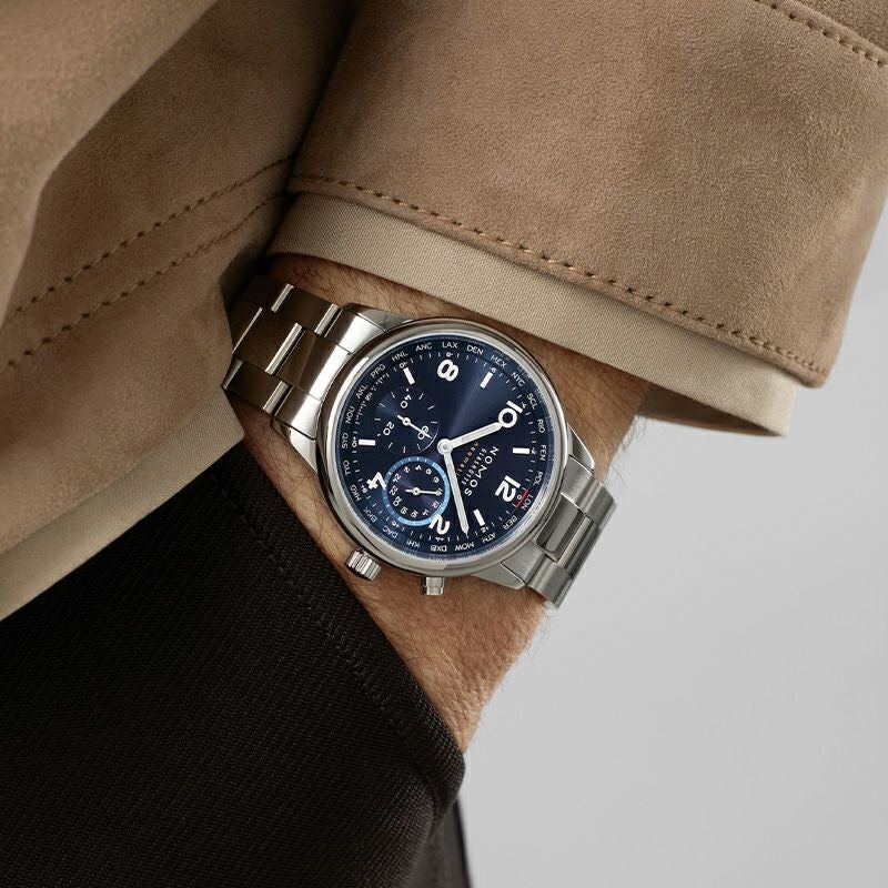 NOMOS GLASHUETTE Club Sport neomatik Worldtimer Blue ノモス グラス 