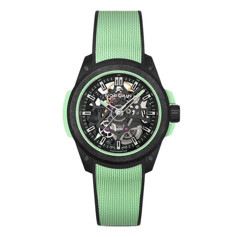 NORQAIN <br>WILD ONE SKELETON 39MM LIMITED EDITION MINT <br>ノルケイン <br>ワイルドワン スケルトン 39mm リミテッドエディション ミント <br>NNQ3001QBMT1LAS/B001