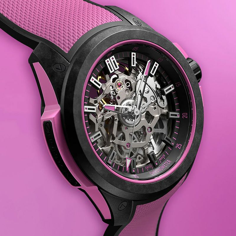 NORQAIN WILD ONE SKELETON 39MM HYPER PINK ノルケイン ワイルドワン