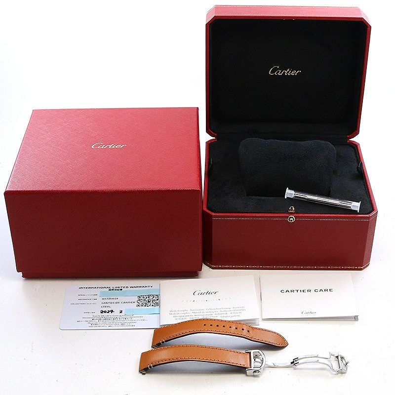 CARTIER カルティエ Santos サントス プレート 箱付き 中古】CARTIER SANTOS DE CARTIER MEDIUM MODEL カルティエ サントス