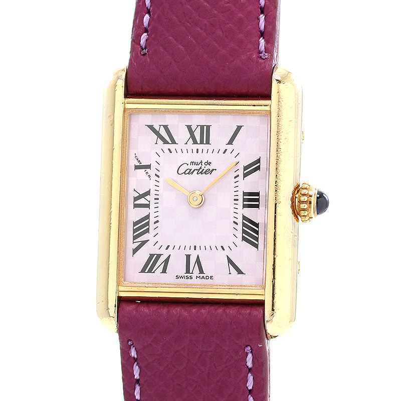 【中古】CARTIER <br>MUST TANK SMALL MODEL VERMEIL 2003 X'MAS LIMITED <br>カルティエ <br>マストタンク SM ヴェルメイユ 2003 クリスマス限定 <br>W1017554