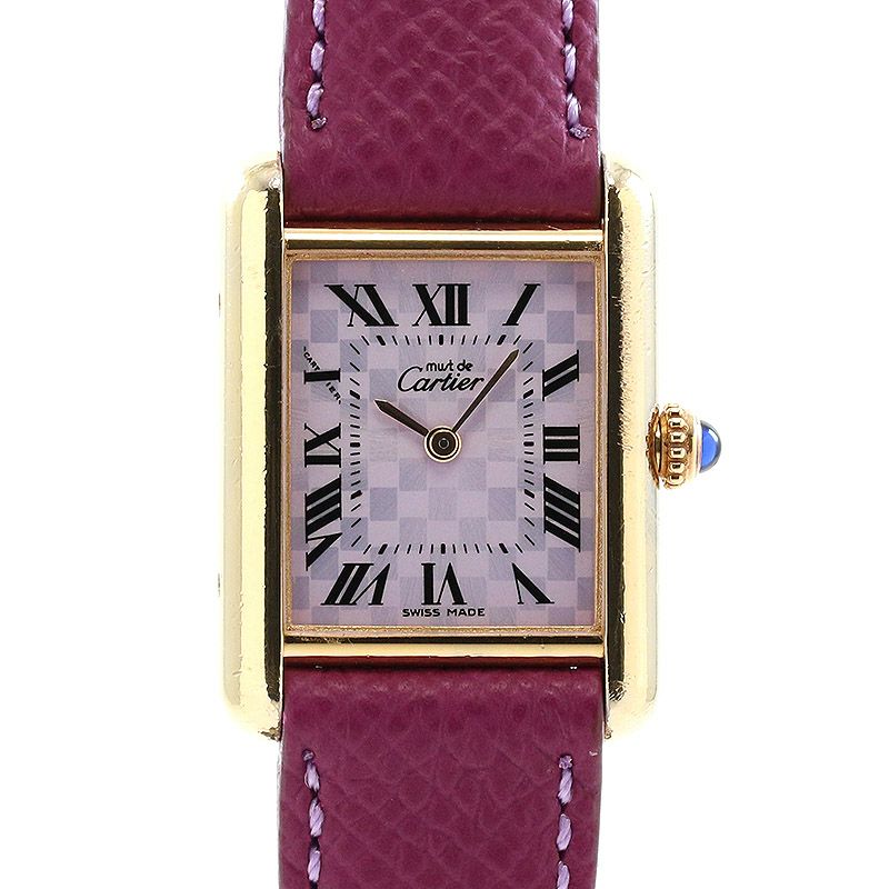 【中古】CARTIER <br>MUST TANK SMALL MODEL VERMEIL 2003 X'MAS LIMITED <br>カルティエ <br>マストタンク SM ヴェルメイユ 2003 クリスマス限定 <br>W1017554
