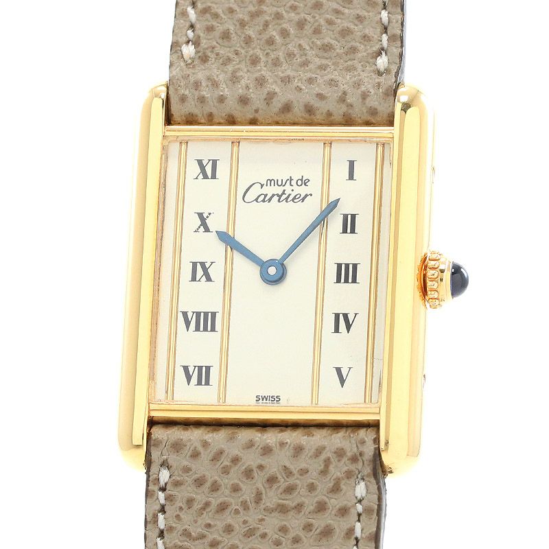 中古】CARTIER MUST TANK LARGE MODEL VERMEIL カルティエ マスト