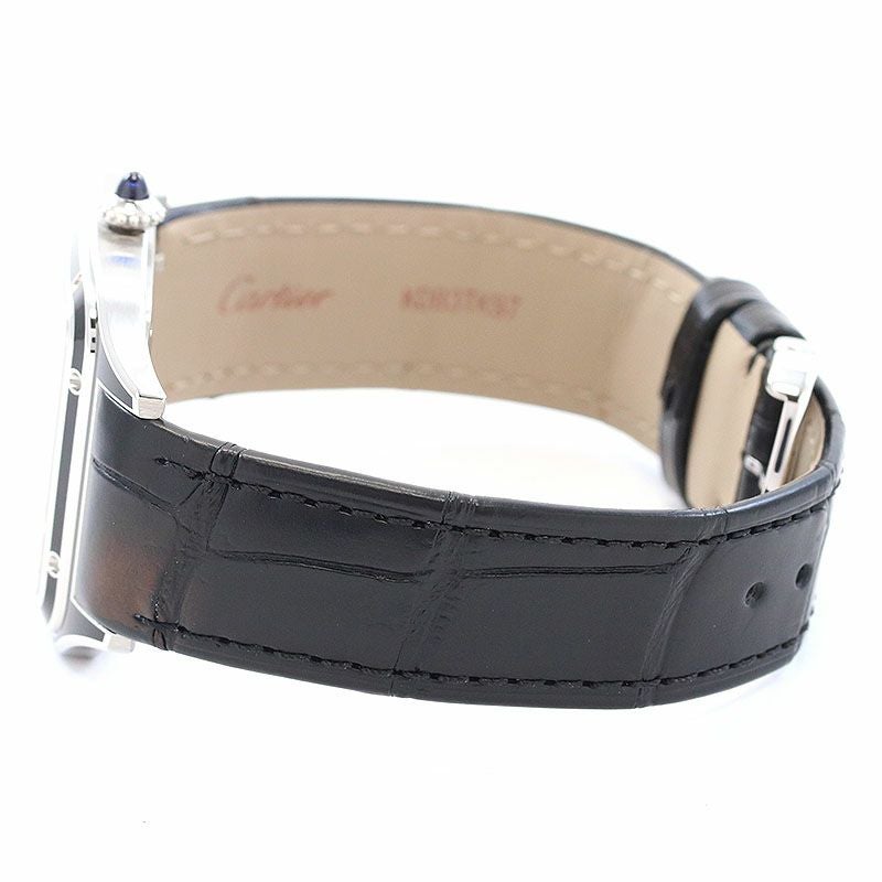 中古】CARTIER SANTOS-DUMONT LARGE MODEL BLACK LACQUER カルティエ