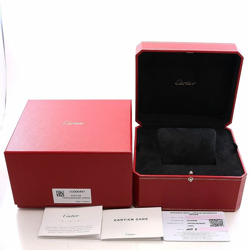 中古】CARTIER SANTOS-DUMONT LARGE MODEL BLACK LACQUER カルティエ
