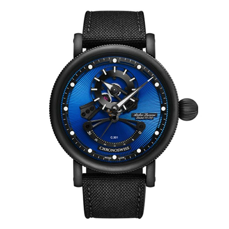 CHRONOSWISS OPEN GEAR RESEC BLUE ON BLACK クロノスイス オープンギア レ･セック ブルー･オン･ブラック CH-6925M-EBBK