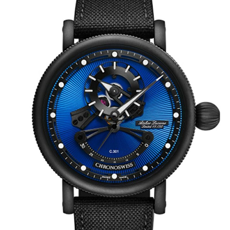   アナログ時計 ブルー/ブラック CHRONOSWISS OPEN GEAR RESEC BLUE ON BLACK クロノスイス オープン