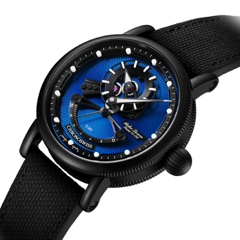 CHRONOSWISS OPEN GEAR RESEC BLUE ON BLACK クロノスイス オープンギア レ･セック ブルー･オン･ブラック CH-6925M-EBBK