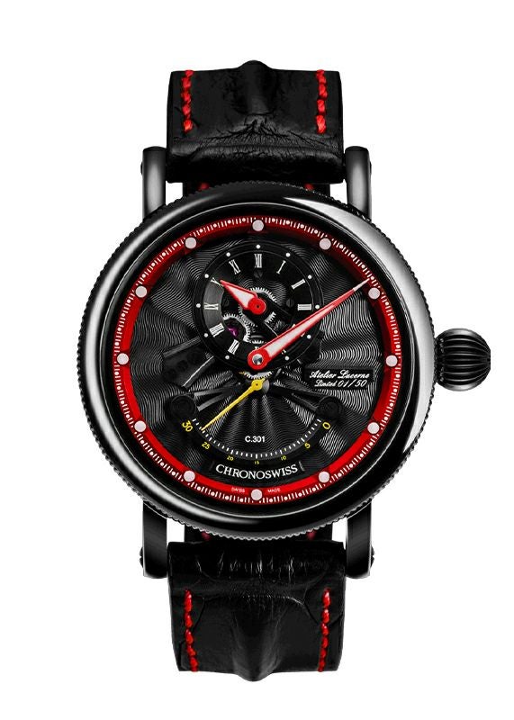 CHRONOSWISS FLYING REGULATOR OPEN GEAR RESEC RED CIRCLE クロノ