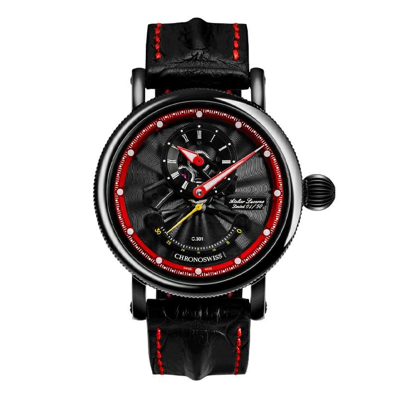 CHRONOSWISS FLYING REGULATOR OPEN GEAR RESEC RED CIRCLE クロノ