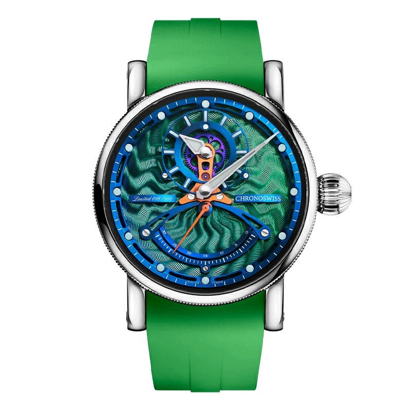 NELSON ネルソン　腕時計　稼働品　ミントグリーン CHRONOSWISS OPEN GEAR RESEC GREEN MONSTER MANUFACTURE クロノスイス