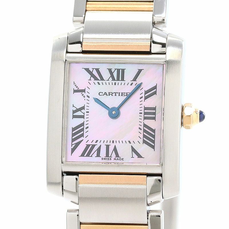 カルティエ タンクフランセーズSM PGコンビ W51027Q4 SSxPG クォーツ Cartier（カルティエ） タンクフランセーズSM SS/PG コンビ ピンク
