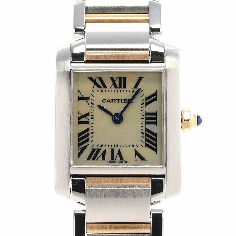 カルティエ Cartier タンクフランセーズSM コンビ W51027Q4 レディース 腕時計 K18PG クォーツ Tank Francaise VLP 90234200 中古】CARTIER TANK FRANCAISE SMALL MODEL カルティエ タンク