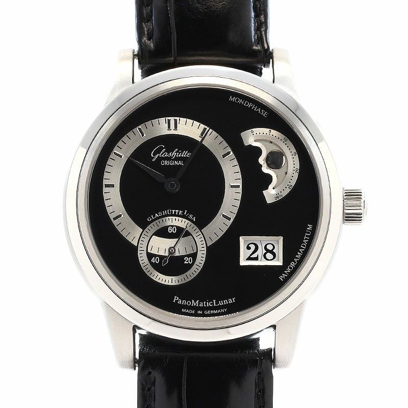 中古】GLASHUTTE ORIGINAL PANO MATIC LUNAR PLATINUM 950 グラス