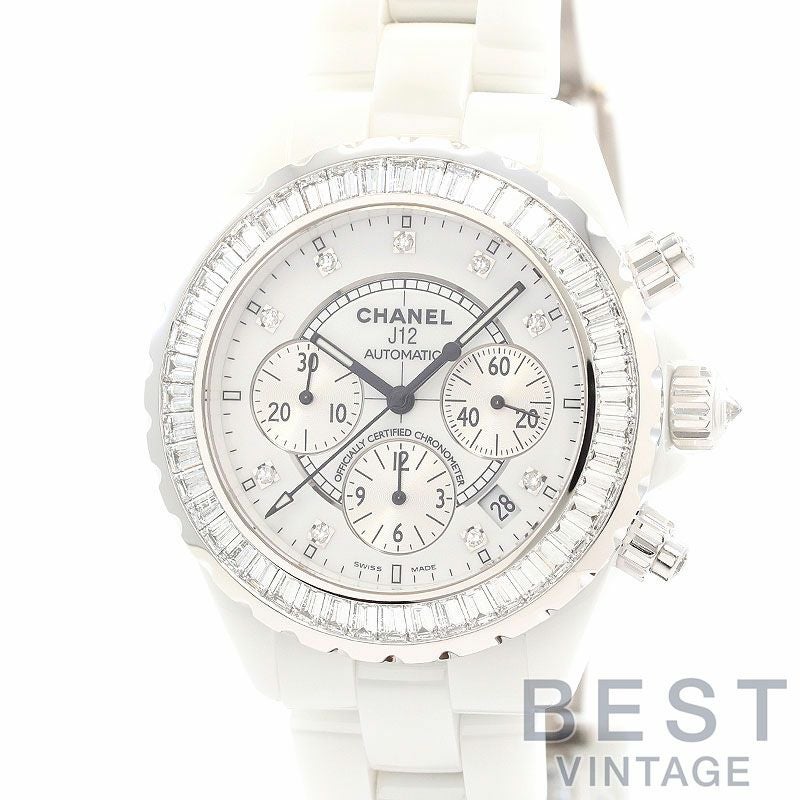 中古】CHANEL J12 CHRONOGRAPH 41MM BAGUETTE-CUT DIAMONDS BEZEL
