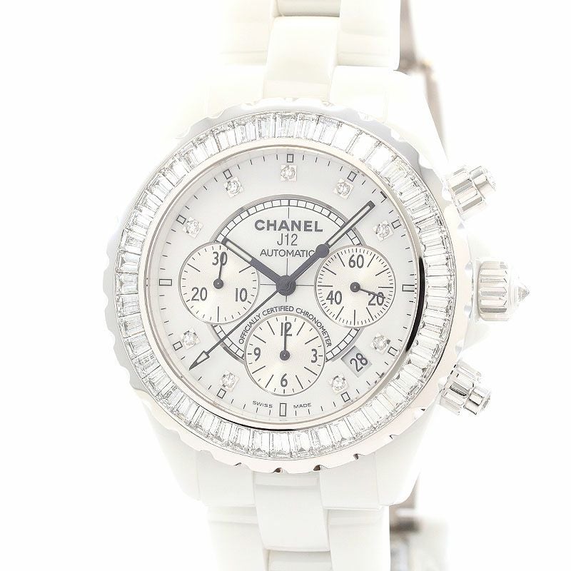 中古】CHANEL J12 CHRONOGRAPH 41MM BAGUETTE-CUT DIAMONDS BEZEL 