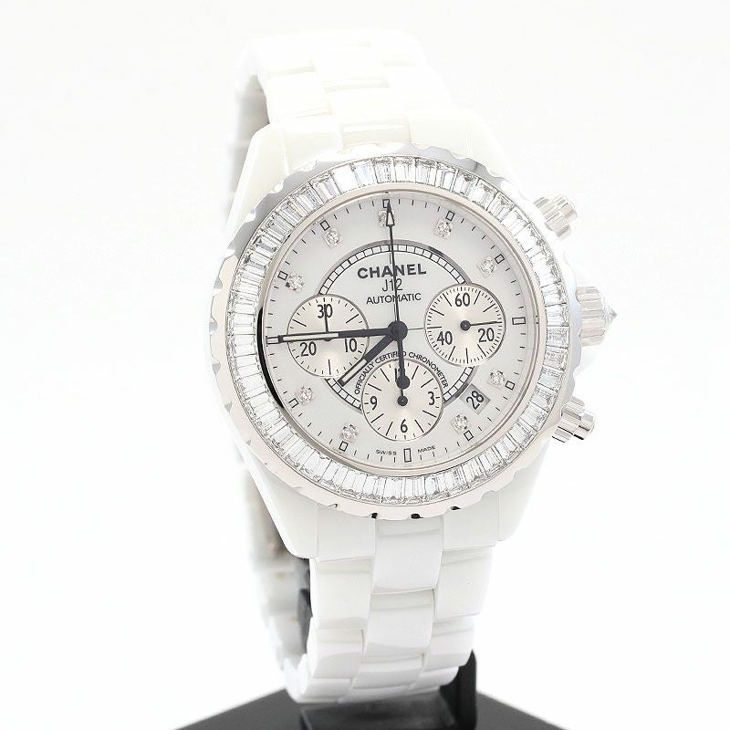 中古】CHANEL J12 CHRONOGRAPH 41MM BAGUETTE-CUT DIAMONDS BEZEL