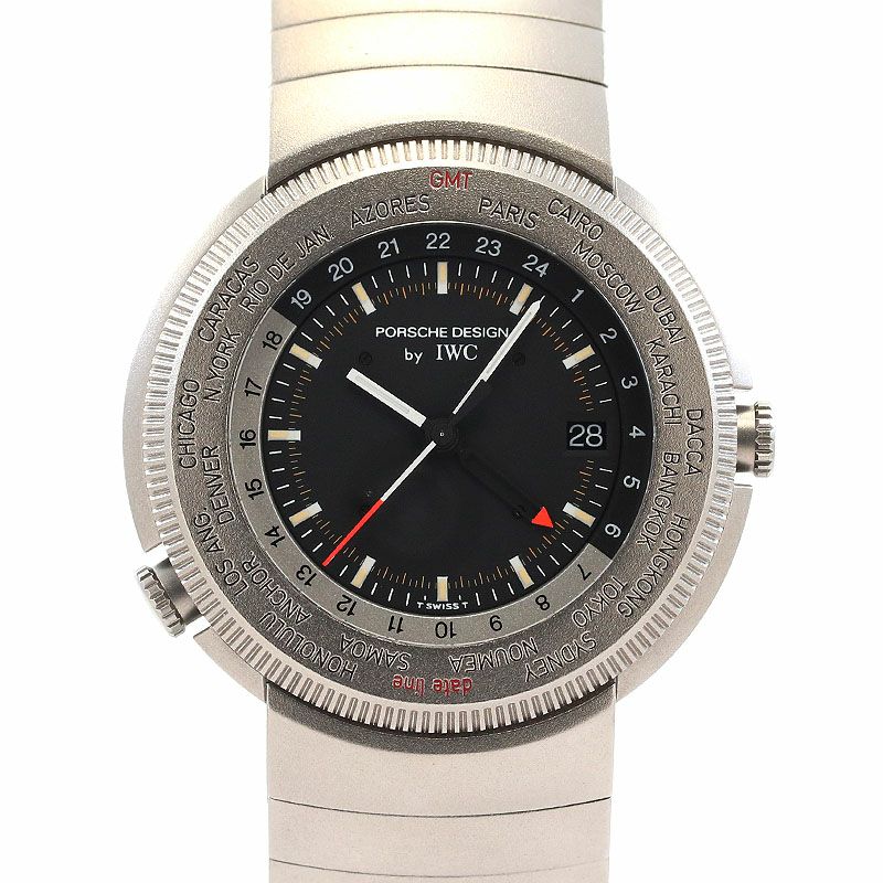 【中古】PORSCHE DESIGN BY IWC TRAVELERS WATCH WORLD TIME ポルシェ・デザイン by アイ・ダブリュー・シー トラベラーズ・ウォッチ・ワールドタイム IW382201 (3822-001)