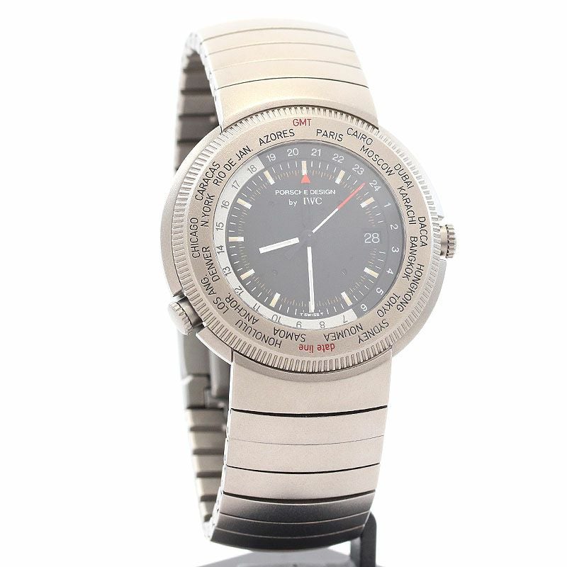 【中古】PORSCHE DESIGN BY IWC TRAVELERS WATCH WORLD TIME ポルシェ・デザイン by アイ・ダブリュー・シー トラベラーズ・ウォッチ・ワールドタイム IW382201 (3822-001)