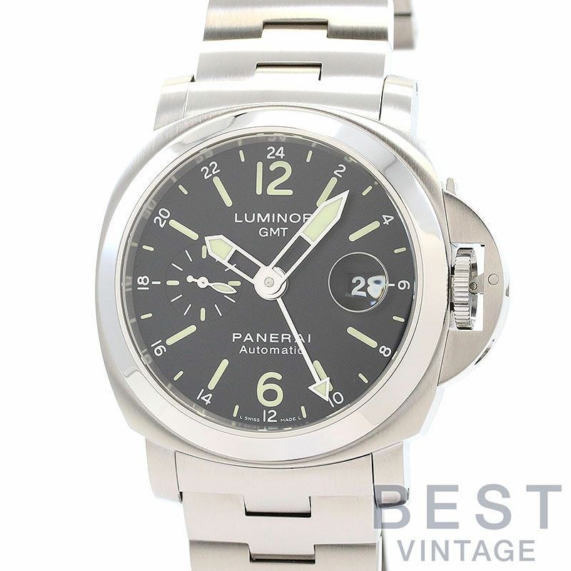 【OH済】 オフィチーネパネライ 【OFFICINE PANERAI】 ルミノール GMT オートマティック アッチャイオ PAM00297 メンズ ブラック ステンレススティール 腕時計 時計 LUMINOR GMT AUTOMATIC ACCIAIO 44MM BLACK SS OP【中古】 中古】OFFICINE PANERAI LUMINOR GMT AUTOMATIC ACCIAIO 44MM