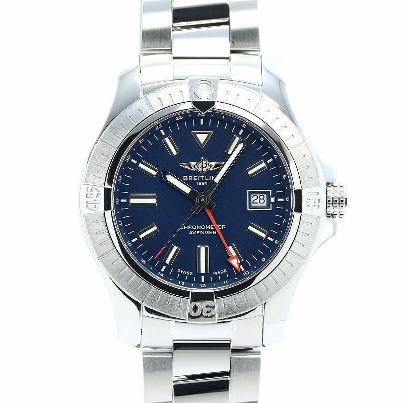 【中古】BREITLING AVENGER AUTOMATIC GMT 45 ブライトリング アベンジャー オートマチック GMT 45 A32395101C1A1