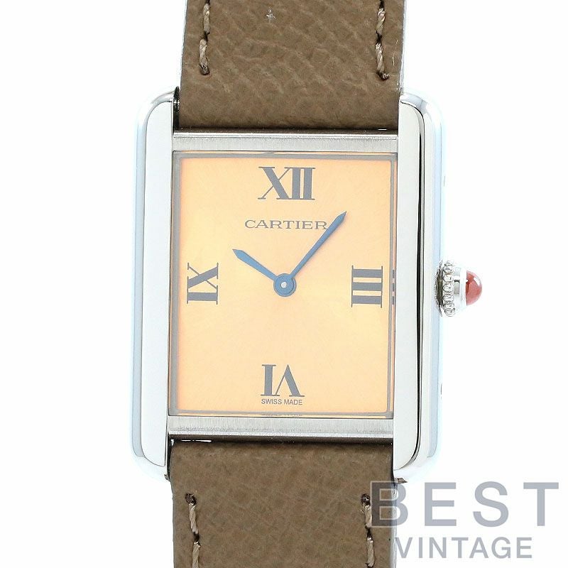 カルティエ 【CARTIER】 タンクソロ SM リミテッドエディション W1019455 レディース オレンジ ステンレススティール 腕時計 時計 TANK SOLO SMALL MODEL LIMITED EDITION ORANGE SS 【中古】 TANK（Cartier） カルティエ タンクソロ SM 数量限定 オレンジ文字盤