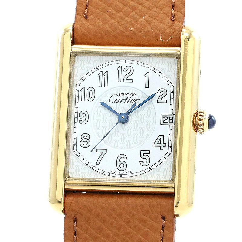 中古】CARTIER MUST TANK LARGE MODEL JUMBO VERMEIL カルティエ