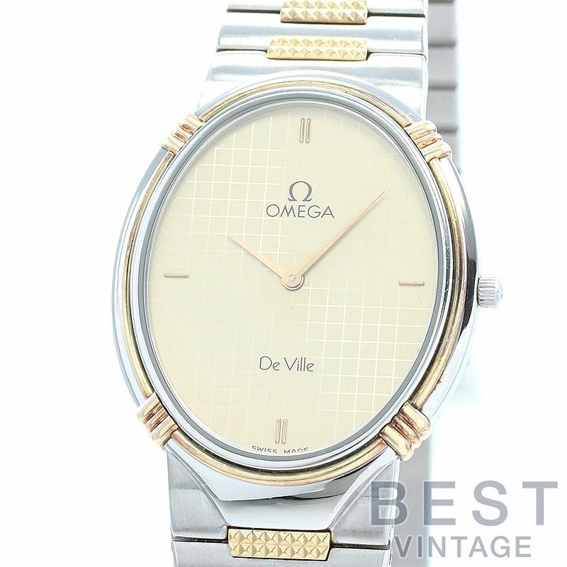 【中古】OMEGA OVAL CLASSIC DE VILLE TENNIS RACKET オメガ オーバル クラシック デ・ヴィル クォーツ テニスラケット 3950833