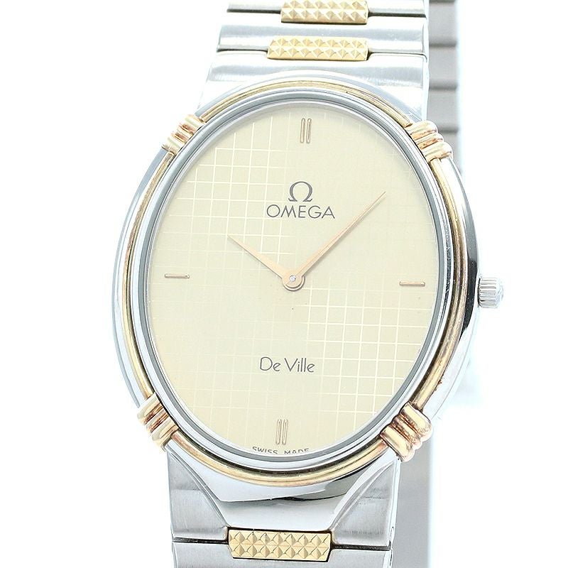 【中古】OMEGA OVAL CLASSIC DE VILLE TENNIS RACKET オメガ オーバル クラシック デ・ヴィル クォーツ テニスラケット 3950833