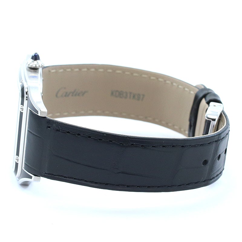 中古】CARTIER SANTOS-DUMONT LARGE MODEL BLACK LACQUER カルティエ