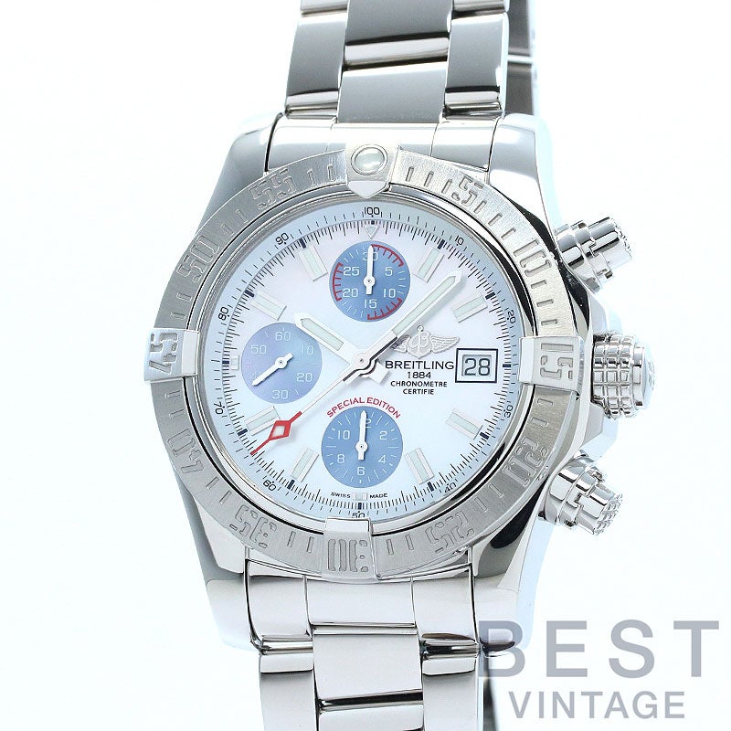 【中古】BREITLING AVENGER II MOTHER OF PEARL SKY ブライトリング アベンジャー II マザーオブパール スカイ A1338111/A808/170A (A339AMPPSS)