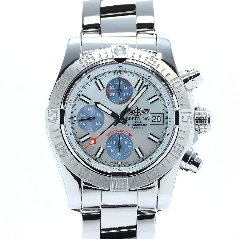 【中古】BREITLING AVENGER II MOTHER OF PEARL SKY ブライトリング アベンジャー II マザーオブパール スカイ A1338111/A808/170A (A339AMPPSS)