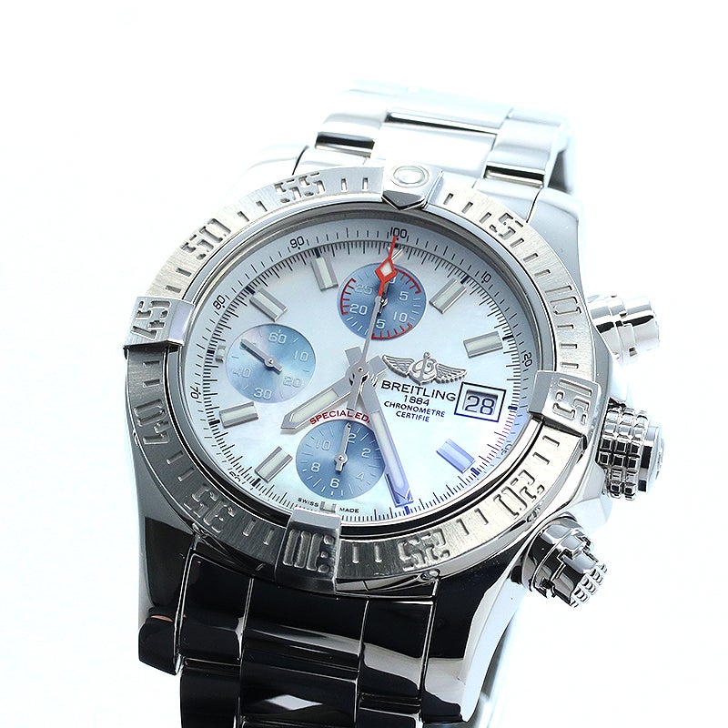 【中古】BREITLING AVENGER II MOTHER OF PEARL SKY ブライトリング アベンジャー II マザーオブパール スカイ A1338111/A808/170A (A339AMPPSS)