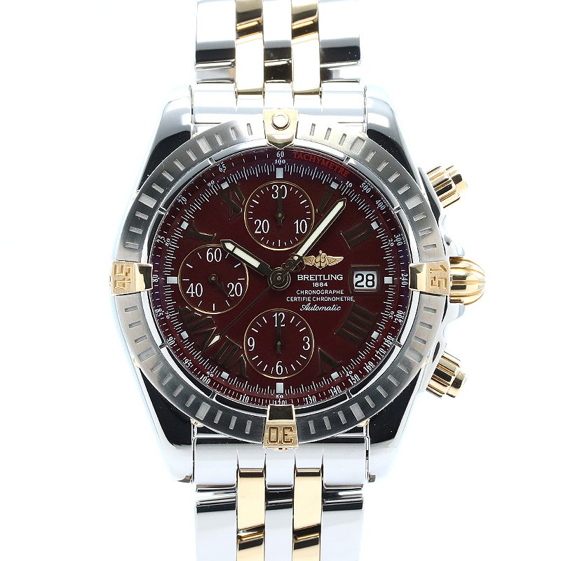 【OH済】 ブライトリング 【BREITLING】 クロノマット エボリューション B1335611/K521/372D (B156K21PAO) メンズ ボルドー ステンレススティール/K18イエローゴールド 腕時計 時計 CHRONOMAT EVOLUTION BORDEAUX SS/K18YG コンビ【中古】 中古】BREITLING CHRONOMAT EVOLUTION ブライトリング クロノマット