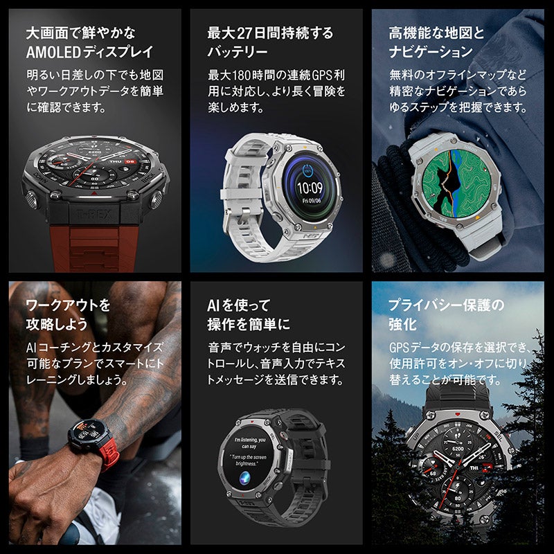 Amazfit T-Rex 3 48mm Haze grey アマズフィット ティーレックス