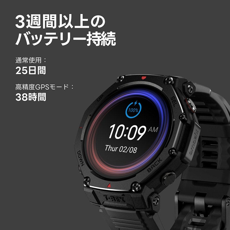 Amazfit T-Rex 3 Pro 48mm Tactical Black アマズフィット ティー 