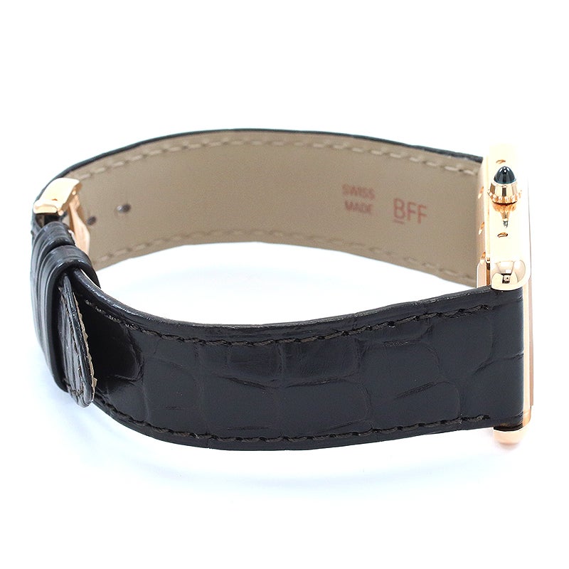 CartierタンクルイカルティエLMサイズCVD レザーベルト ブラウン 中古】CARTIER TANK LOUIS CARTIER LARGE MODEL AUTOMATIC カルティエ
