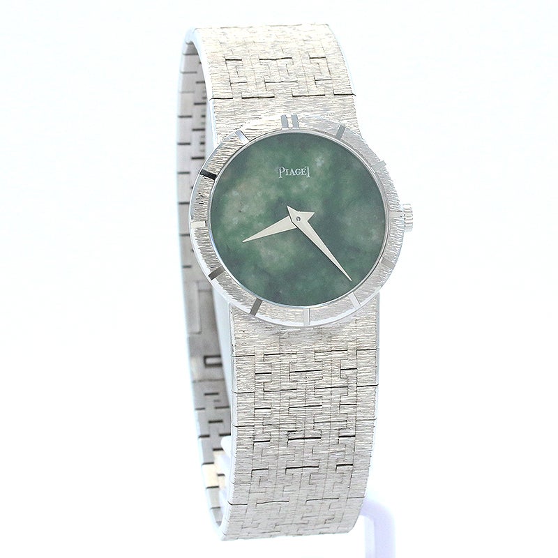 中古】PIAGET VINTAGE ROUND SHAPE WATCH GREEN JADE DIAL ピアジェ