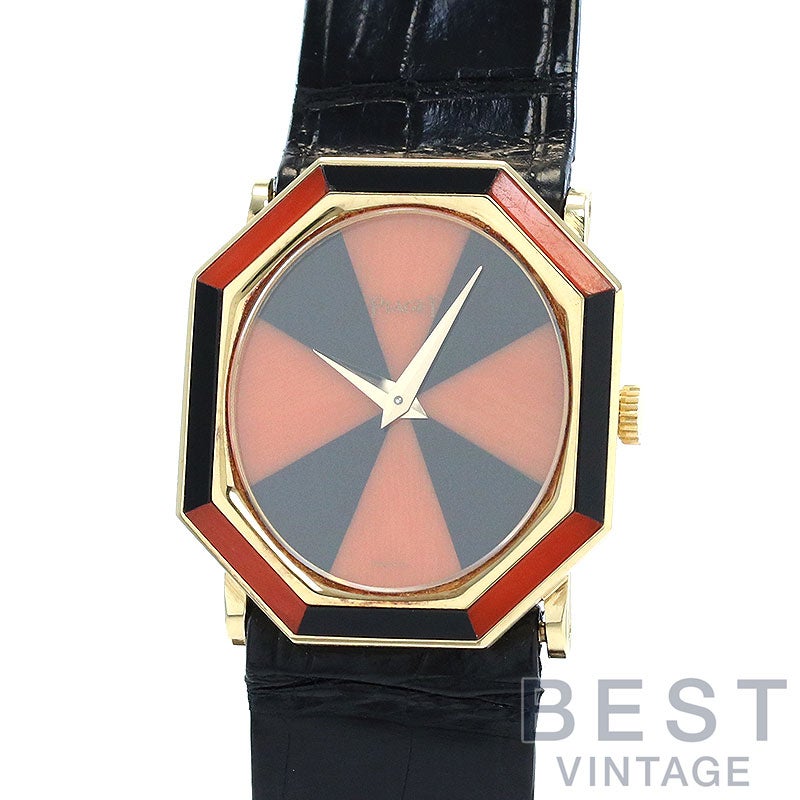 【中古】PIAGET VINTAGE OCTAGON SHAPE WATCH ONYX AND CORAL ピアジェ ヴィンテージ オクタゴンシェイプウォッチ オニキス＆コーラル 9341