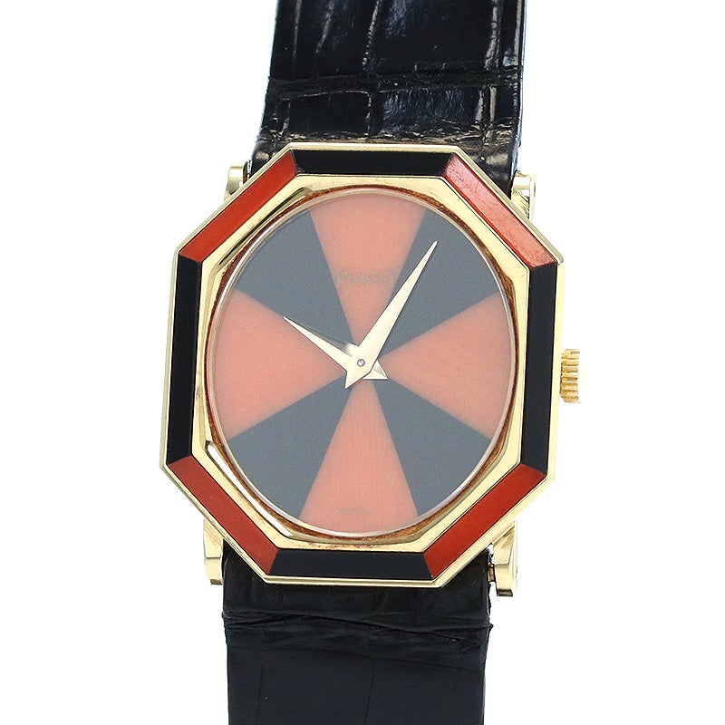 【中古】PIAGET VINTAGE OCTAGON SHAPE WATCH ONYX AND CORAL ピアジェ ヴィンテージ オクタゴンシェイプウォッチ オニキス＆コーラル 9341