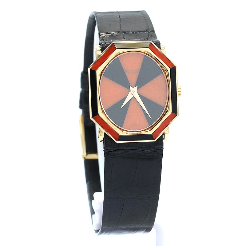 【中古】PIAGET VINTAGE OCTAGON SHAPE WATCH ONYX AND CORAL ピアジェ ヴィンテージ オクタゴンシェイプウォッチ オニキス＆コーラル 9341