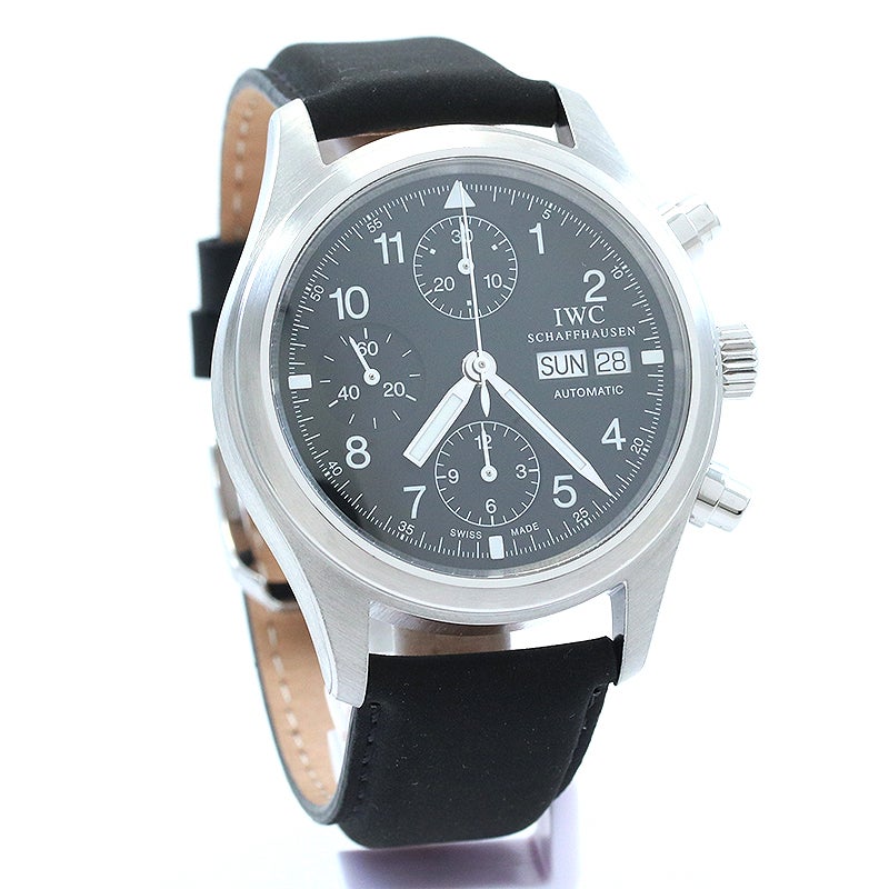 【OH済】 アイダブリューシー 【IWC】 メカニカルフリーガー パイロットウォッチクロノグラフ IW370603 (3706-003) メンズ ブラック ステンレススティール 腕時計 時計 MECHANICAL FLIEGERUHR CHRONOGRAPH BLACK SS 【中古】 中古】IWC MECHANICAL FLIEGERUHR CHRONOGRAPH アイ・ダブリュー・シー