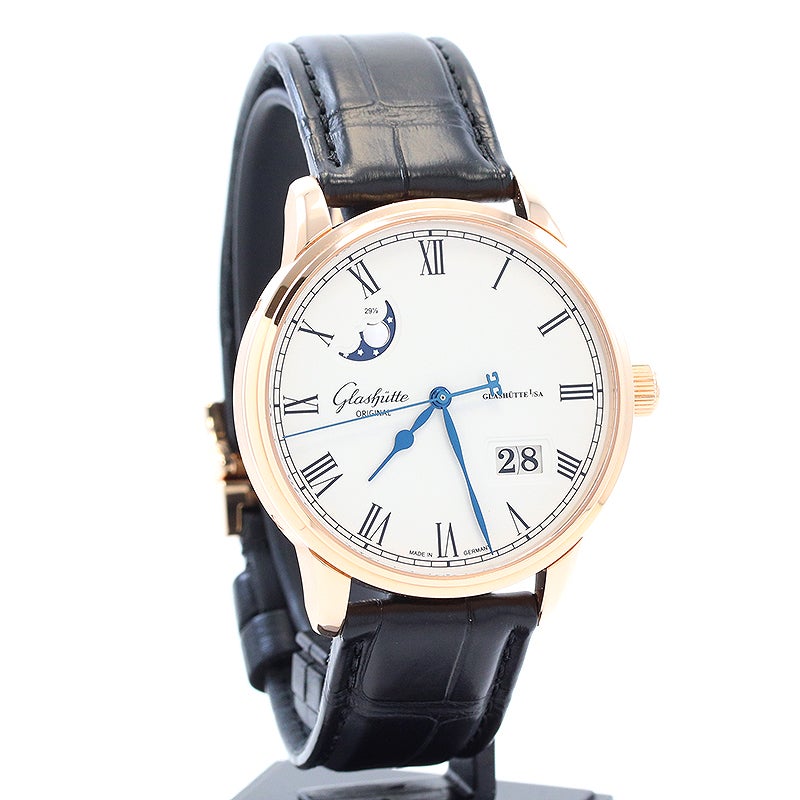 【中古】 ハネムーンは終わらない 中古】GLASHUTTE ORIGINAL SENATOR PANORAMA DATE MOON PHASE グラス