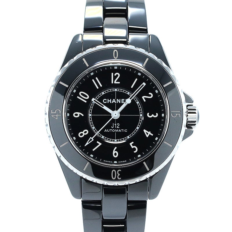 中古】CHANEL J12 BLACK CERAMIC CALIBER 12.2 33MM シャネル J12 