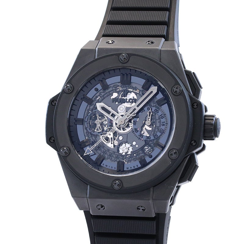 ウブロ 【HUBLOT】 キングパワー ウニコ オールブラック 701.CI.0110.RX メンズ スケルトン/ブラック セラミック/チタン 腕時計 時計 KING POWER UNICO ALL BLACK SKELETON/BLACK CE/TI 【中古】 中古】HUBLOT KING POWER UNICO ALL BLACK ウブロ キングパワー ウニコ